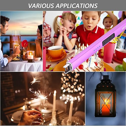 Miniatura 71 de MEIRUBY-Encendedor eléctrico, encendedor de velas recargable USB, encendedor de arco, encendedores para velas, campamento, barbacoa, uso familiar