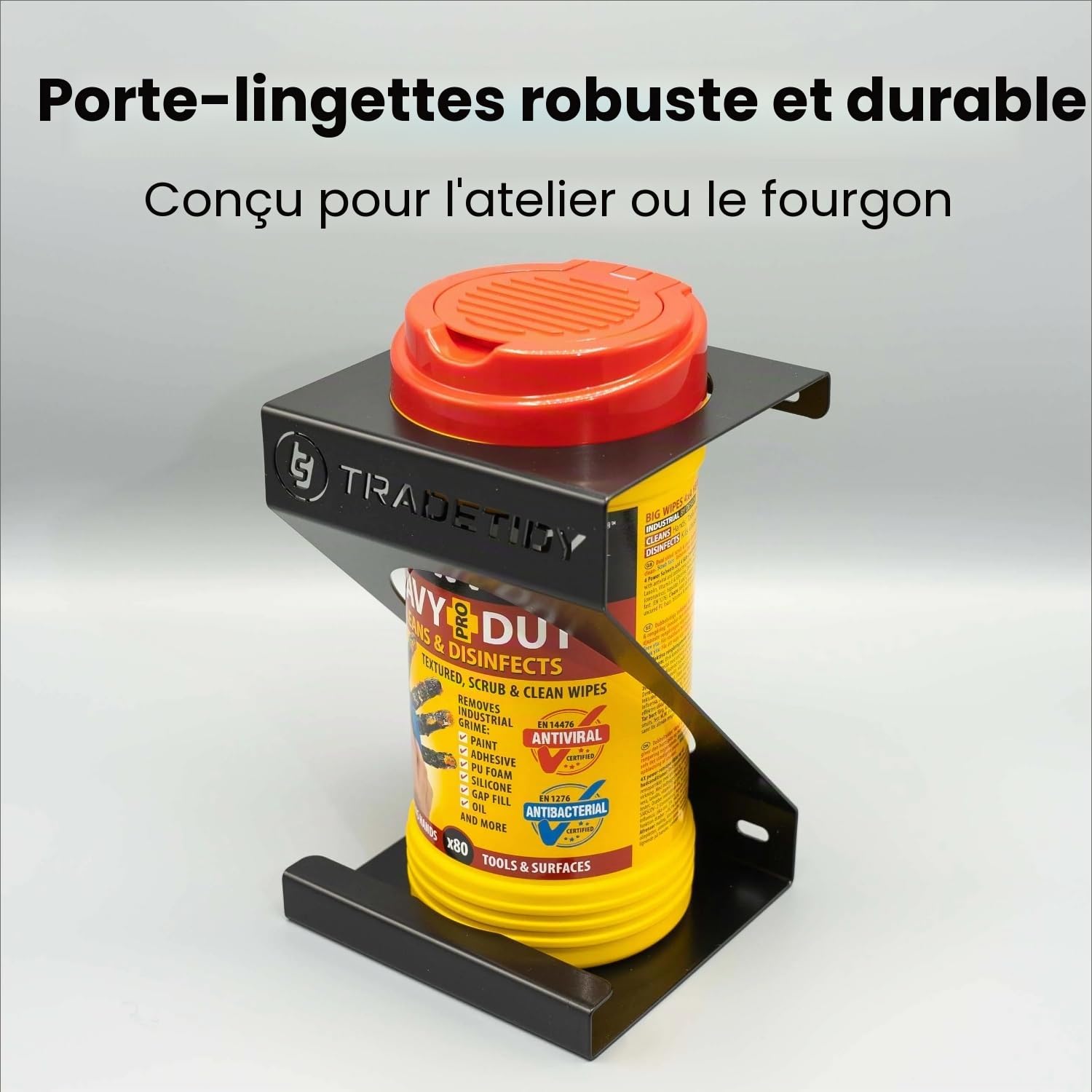 Tradetidy Big Wipes Support en acier pour van Noir