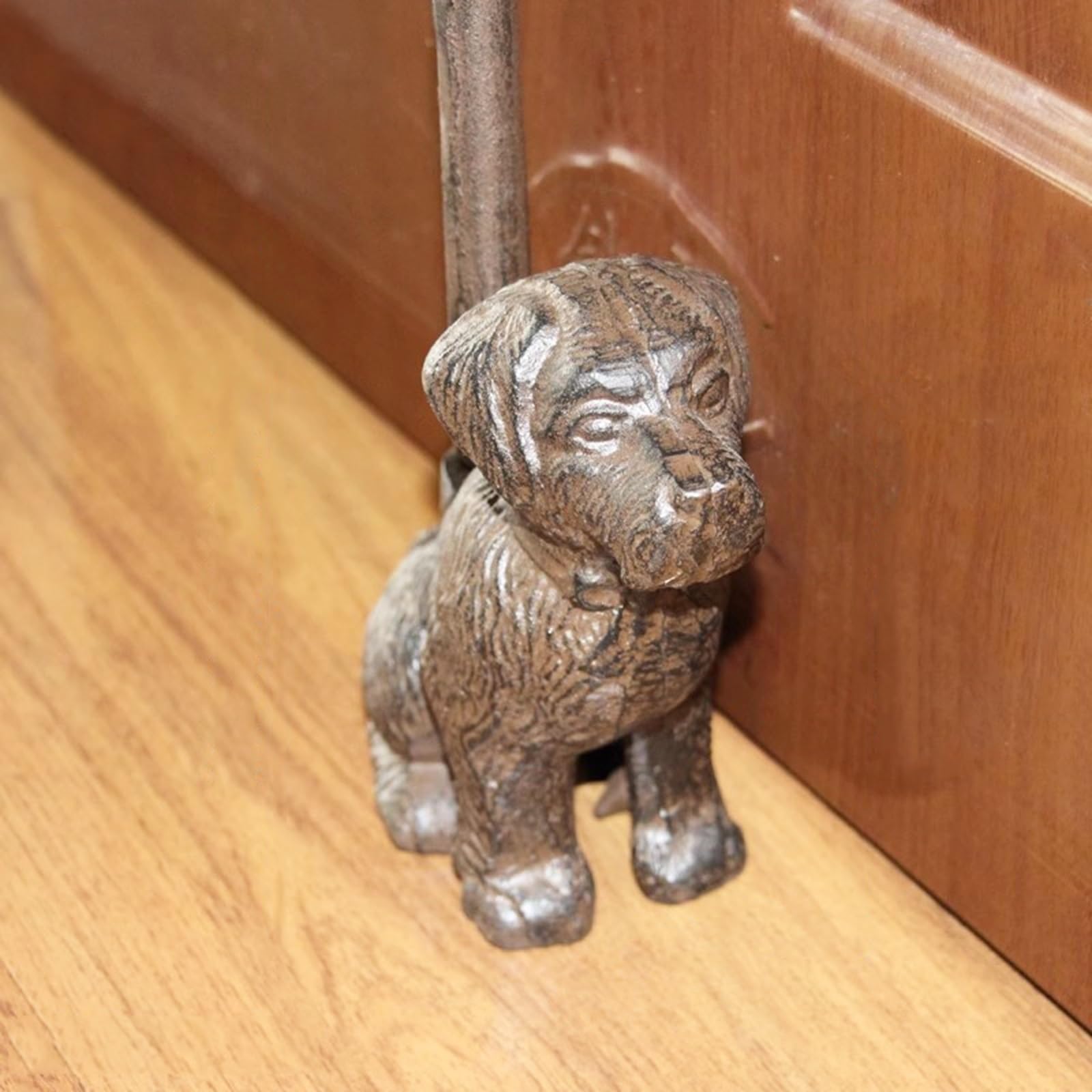 Tope de Puerta de Hierro Fundido 100% para Puertas Pesadas, 2,3Kg Tope De Puerta con Peso para Exteriores Patio Jardín Casa De Campo Altura 49,5cm