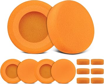 SOULWIT 6Pcs Replacement Earpads for Koss Porta Pro, KSC11, KSC17, KSC75 Headphones, Soft and Durable Sponge Ear Pads Cushions with High-Density Foam - Orange
