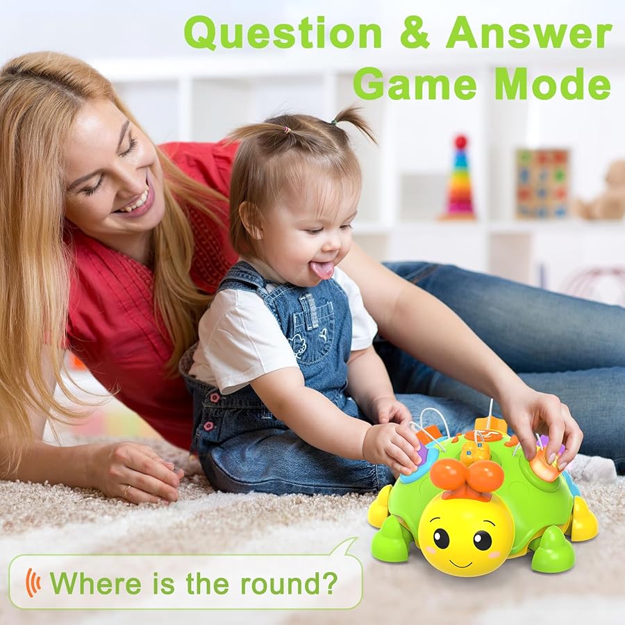 Holaxander Musical Ladybug Baby Toys 6-12 Months, Infant Early Educational Learning Crawling Toys for 1 Year Old Boy, Newborn First Bithday Gift Toy for 7 8 9 10 11 Months Boys Girls (Green) - image 6