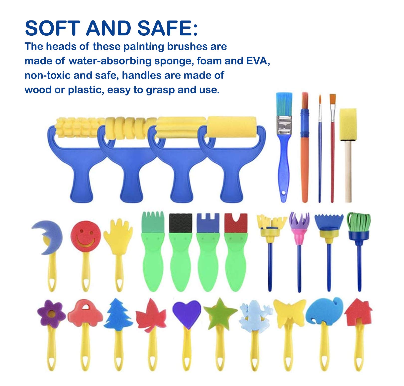Party Propz Paint Brush Holder for Kids - 1Pc, Dabble Paints Toddlers Kit | Painting Brush for Kids | Sponge Painting Kit for Kids | Non Toxic Paints for Toddler - Image 8 thumbnail