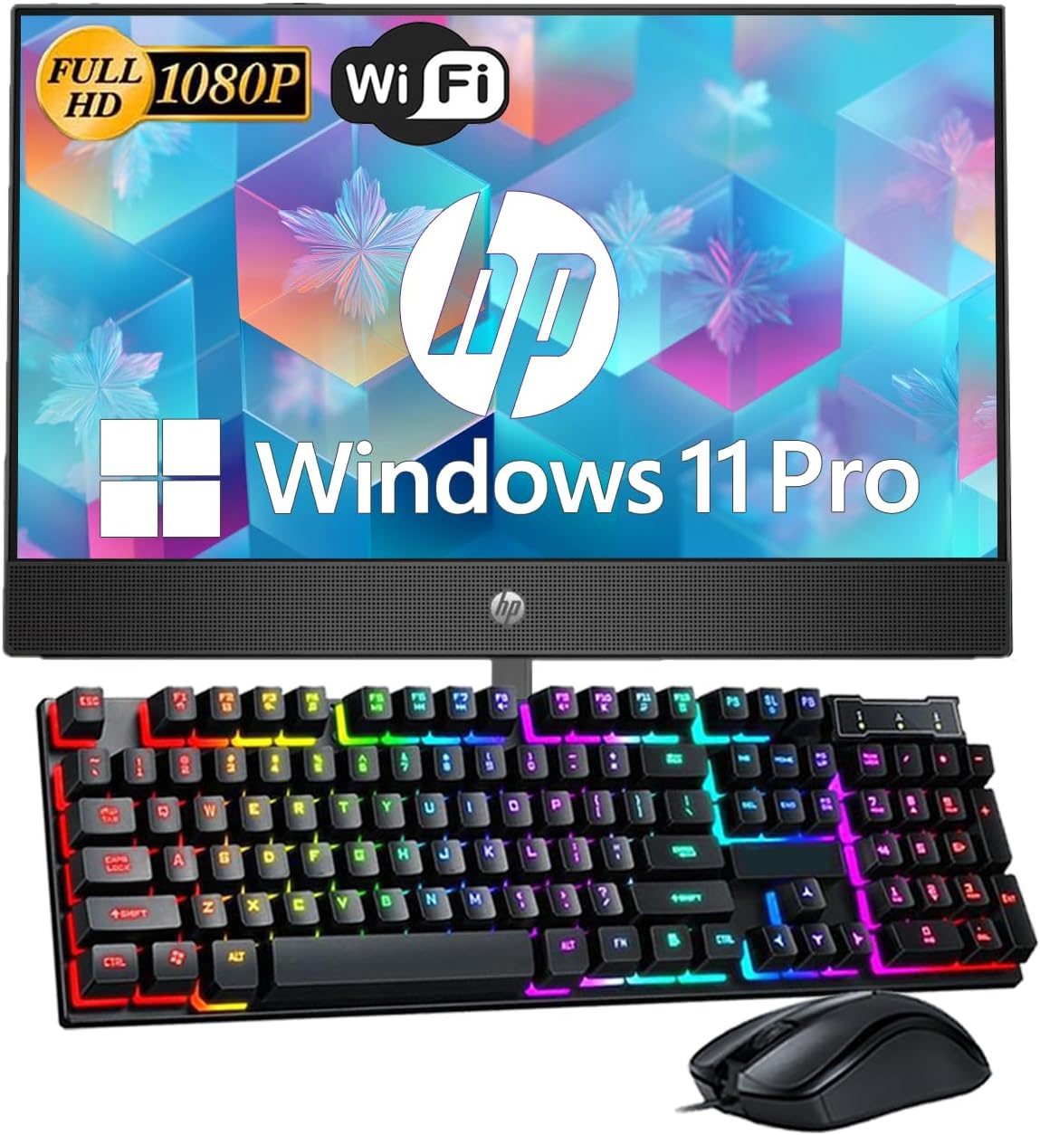 HP ProOne 600 G4 All-in-One Desktop Computer 21.5" FHD PC, Intel Core i5-8500T, 8GB RAM, 256GB SSD, Keyboard & Mouse, USB WiFi & BT, Windows 11 Pro (Renewed)