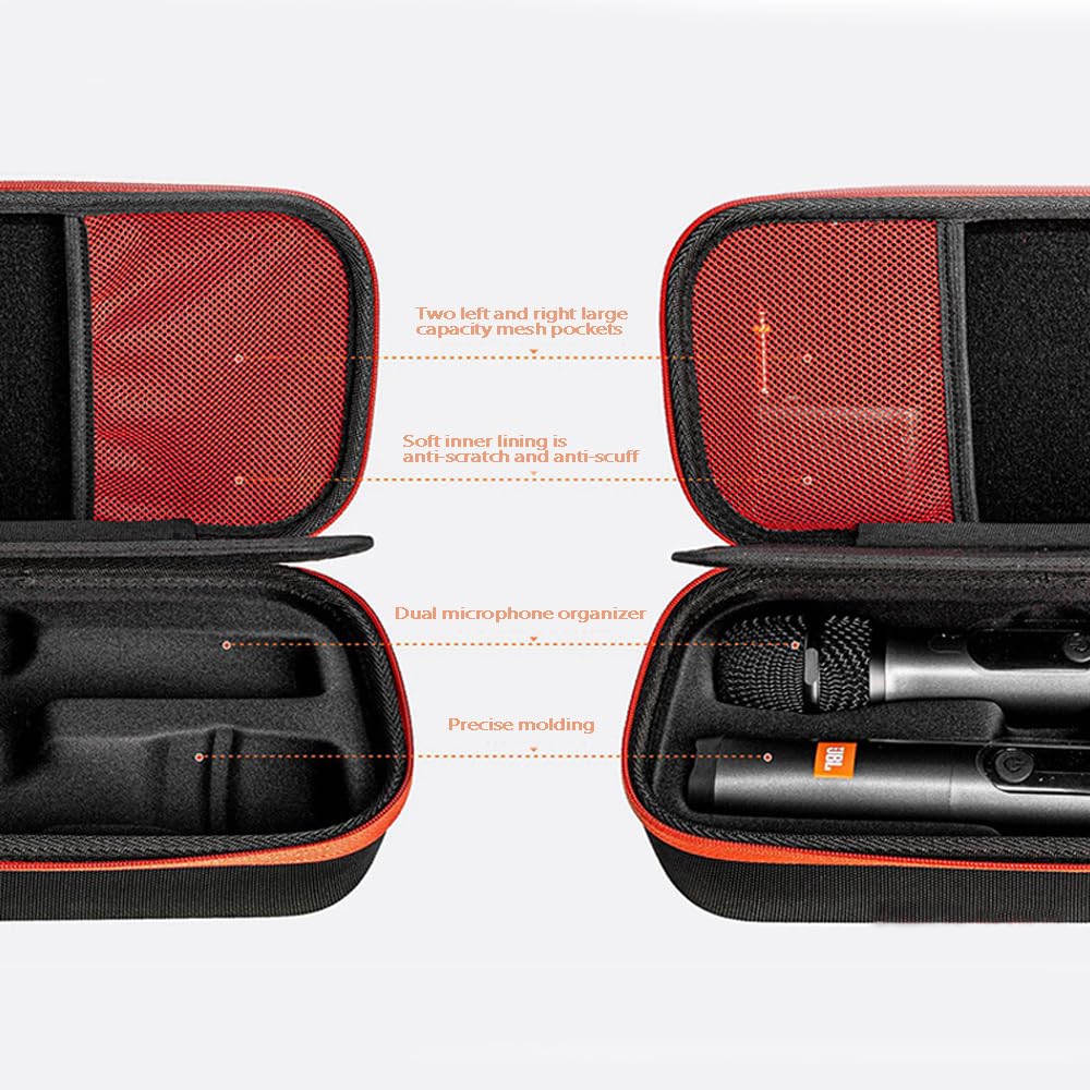 Per JBL PARTYBOX, Wireless 2 Microphone Storage Bag Custodia da Viaggio per Microfono Doppio Portatile.