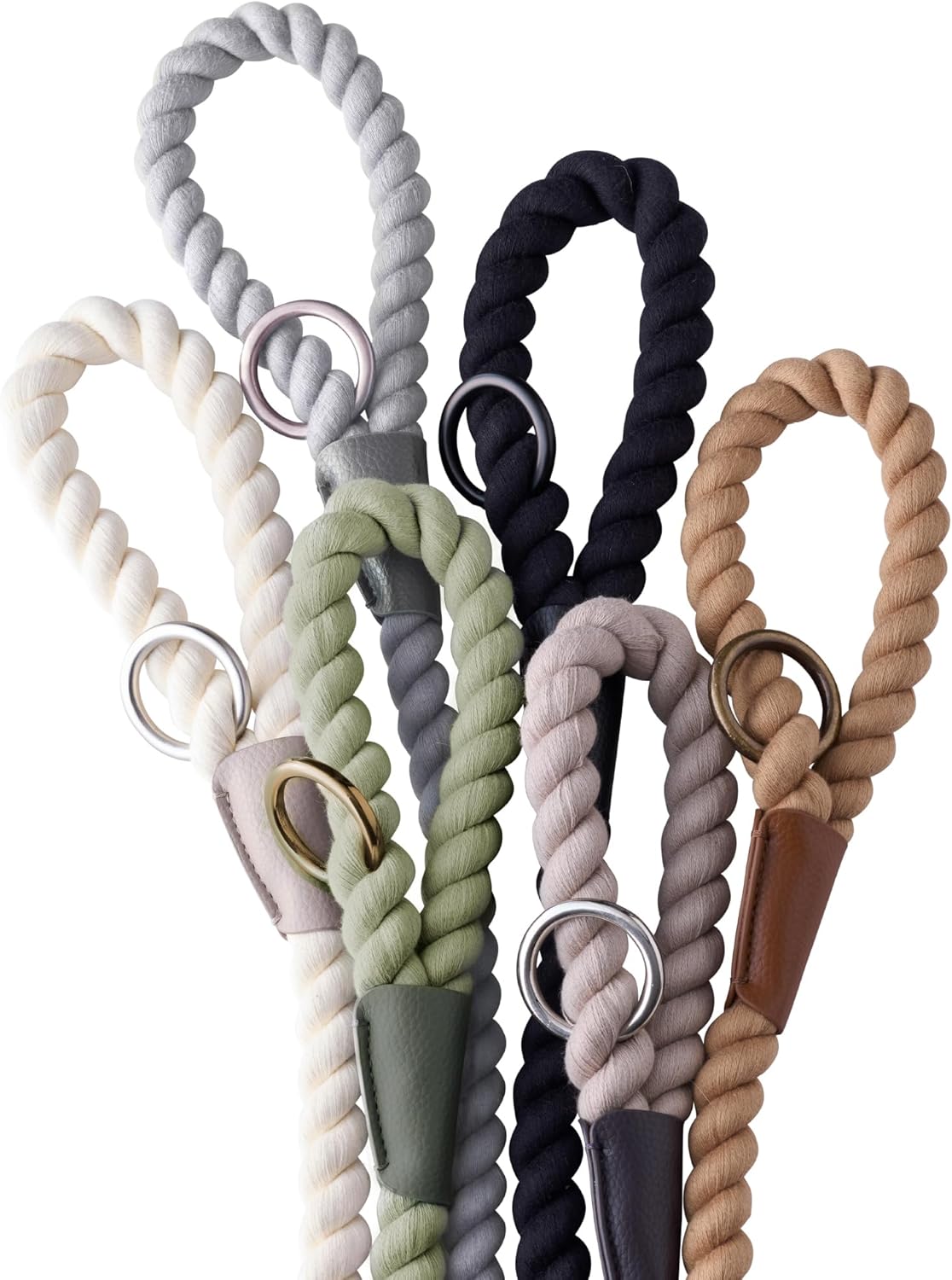 Rowan - The Twisted Rope Training Dog Leash​ Cotton Durable Heavy Duty Leashes, 4 Ft. for Close Walks for Small, Medium, Large Dogs​, Black Beauty