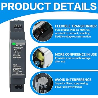 Icetop 24V Switching Power Din Rai Supply, 15W Ring Transforme
