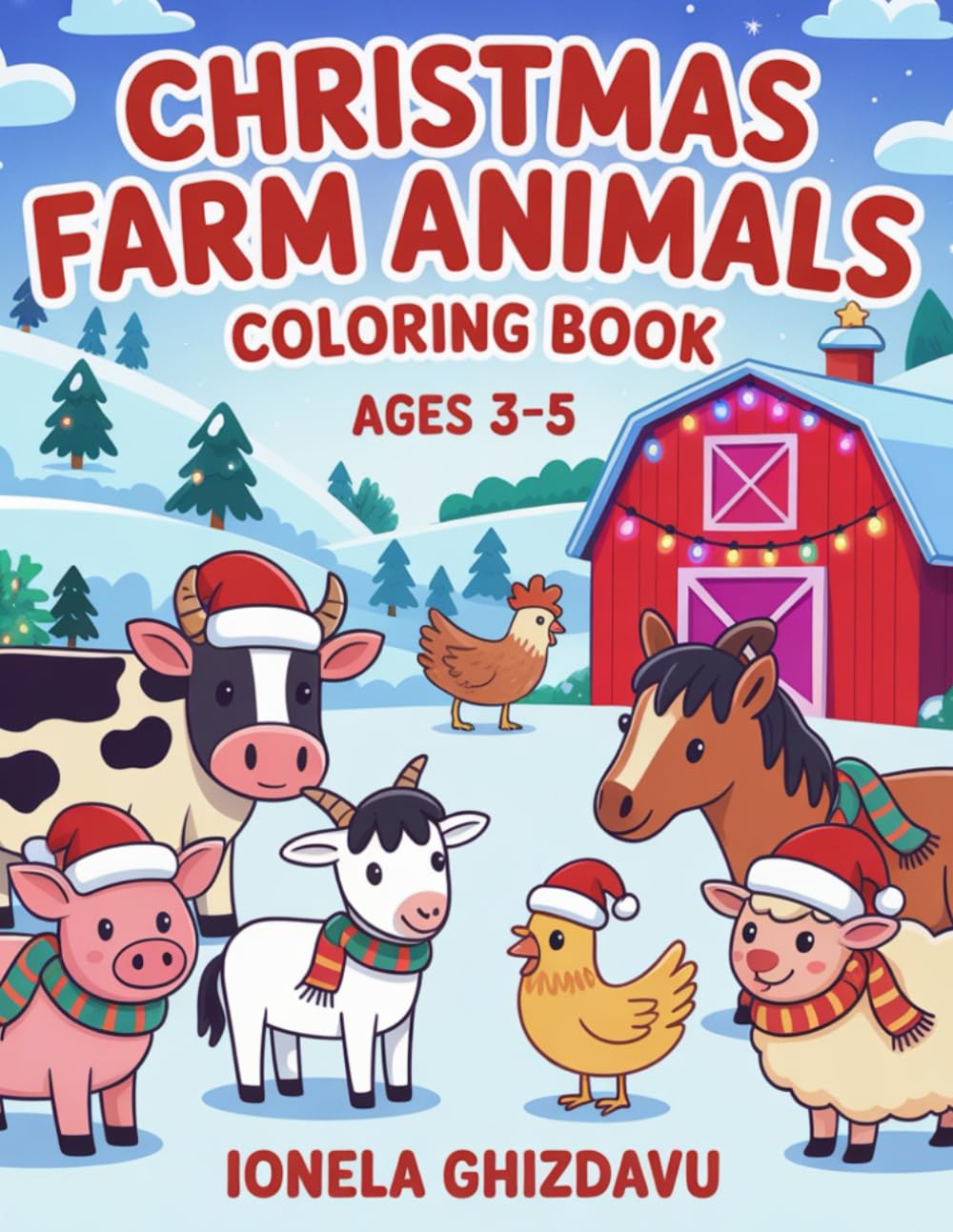 Christmas Farm Animals Coloring Book