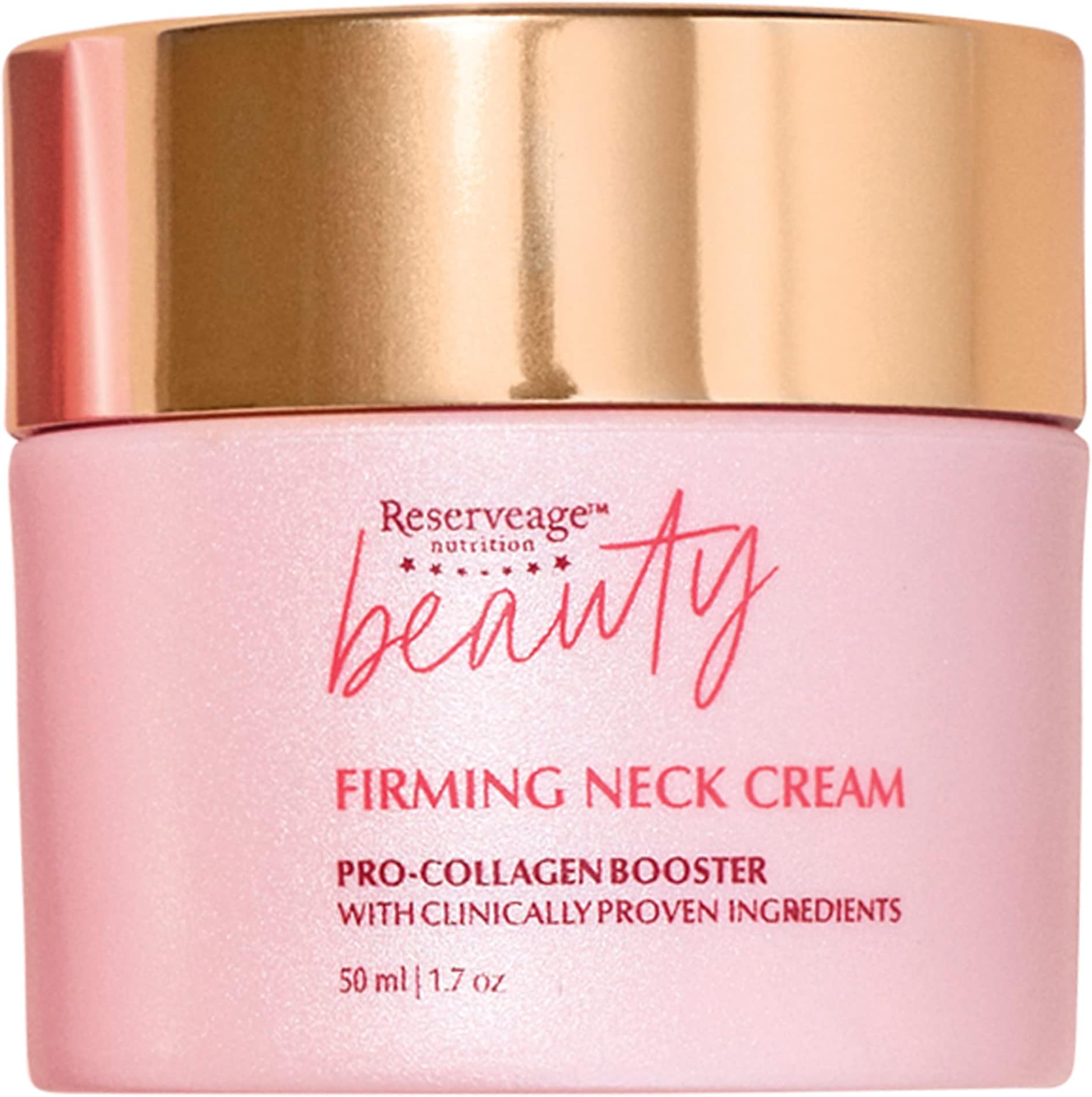 Reserveage Nutrition Beauty, Firming Neck Cream with Pro-Collagen Booster, Tights, Smooths and Moisturizes with Micro-Encapsulated Copper Peptides and Measurable Results, 50ml