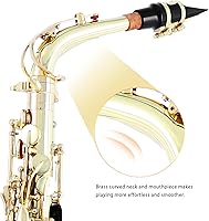 Vista 5 de EASTROCK Saxofón Alto Gold E Flat Sax Kit completo para estudiantes principiantes con estuche de transporte, boquilla, almohadillas de cojín