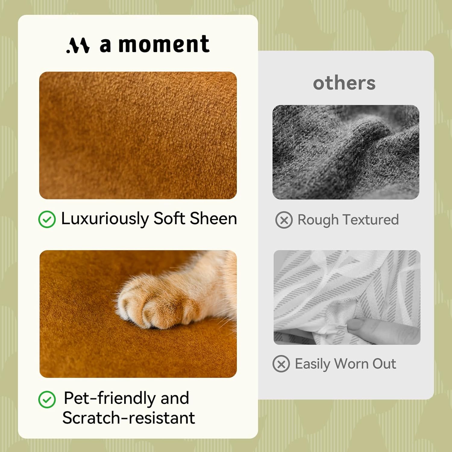 a moment Waterproof Throw Pillow Covers Set of 4,20x20 Inch Outdoor Stain Resistant Pet Friendly Pillowcases Cushion Covers for Patio Sofa and Living Room,Brown