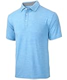 V VALANCH Mens Golf Polo Shirt Short Sleeve Performance Moisture-Wicking Cationic Shirt Casual Sports Tennis Shirt