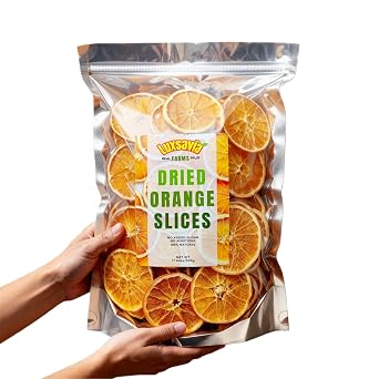 1.1LB/500g Dried Orange Slices,Dehydrated Orange Slices About 108 Wheels | No Addtives,Dried Oranges Sugar Free,Dehydrated Fruit for Cocktails,Christmas Day,Crafts,Baking,Fruit Tea