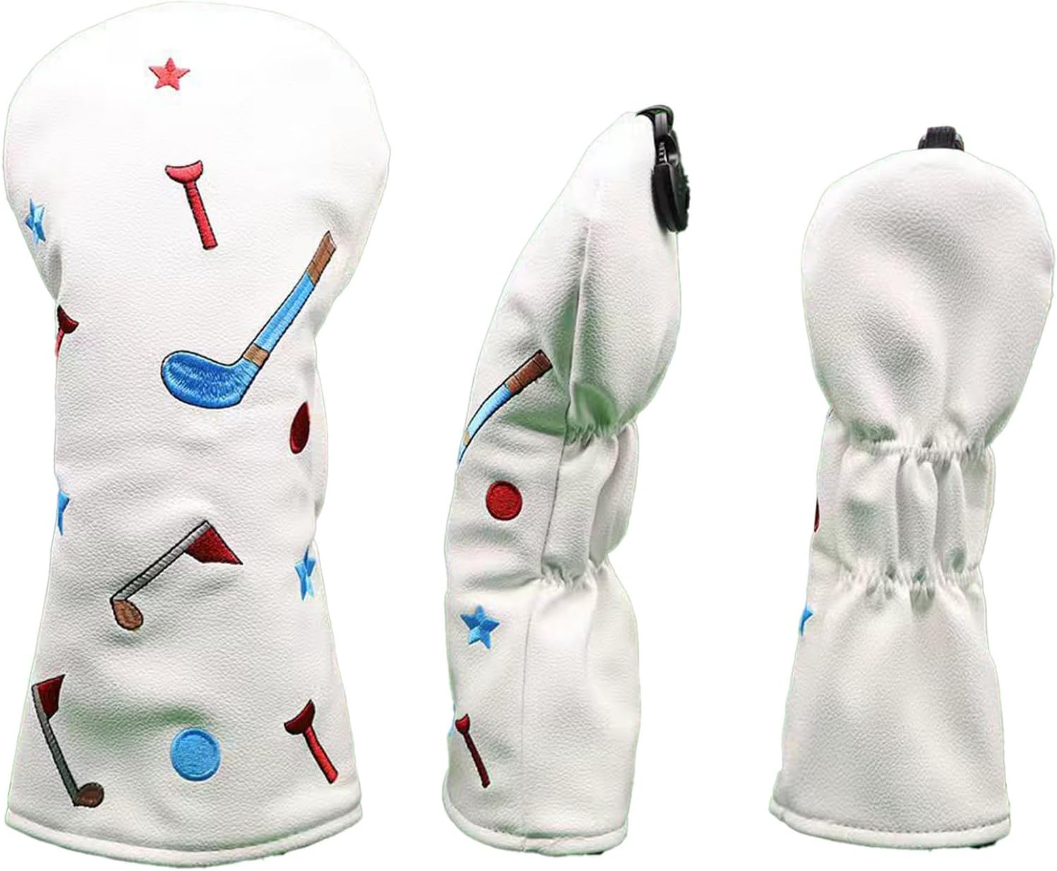 Stylish Golf Wood Head Cover Vibrant Color Scheme Stitched Detailing Soft Lining Scratch Resistance Easy Installation Universal Fit