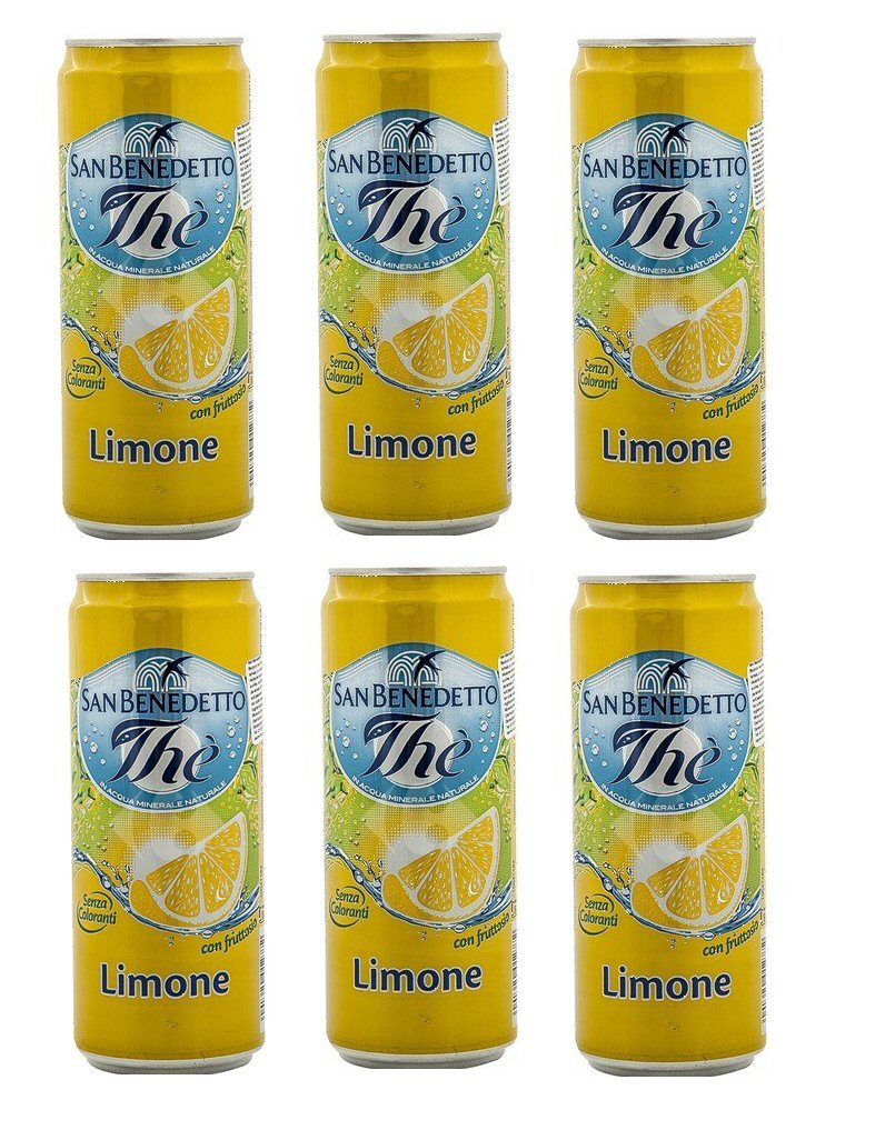San Benedetto: "The Limone" Lemon Flavoured Tea in Mineral water 11.15 Fluid Ounces (33cl) Bottles (Pack of 6) [ Italian Import ]