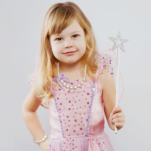 Miniatura 7 de kilofly Paquete económico de joyas de recuerdo de fiesta de princesa, collar y pulsera, 4 juegos