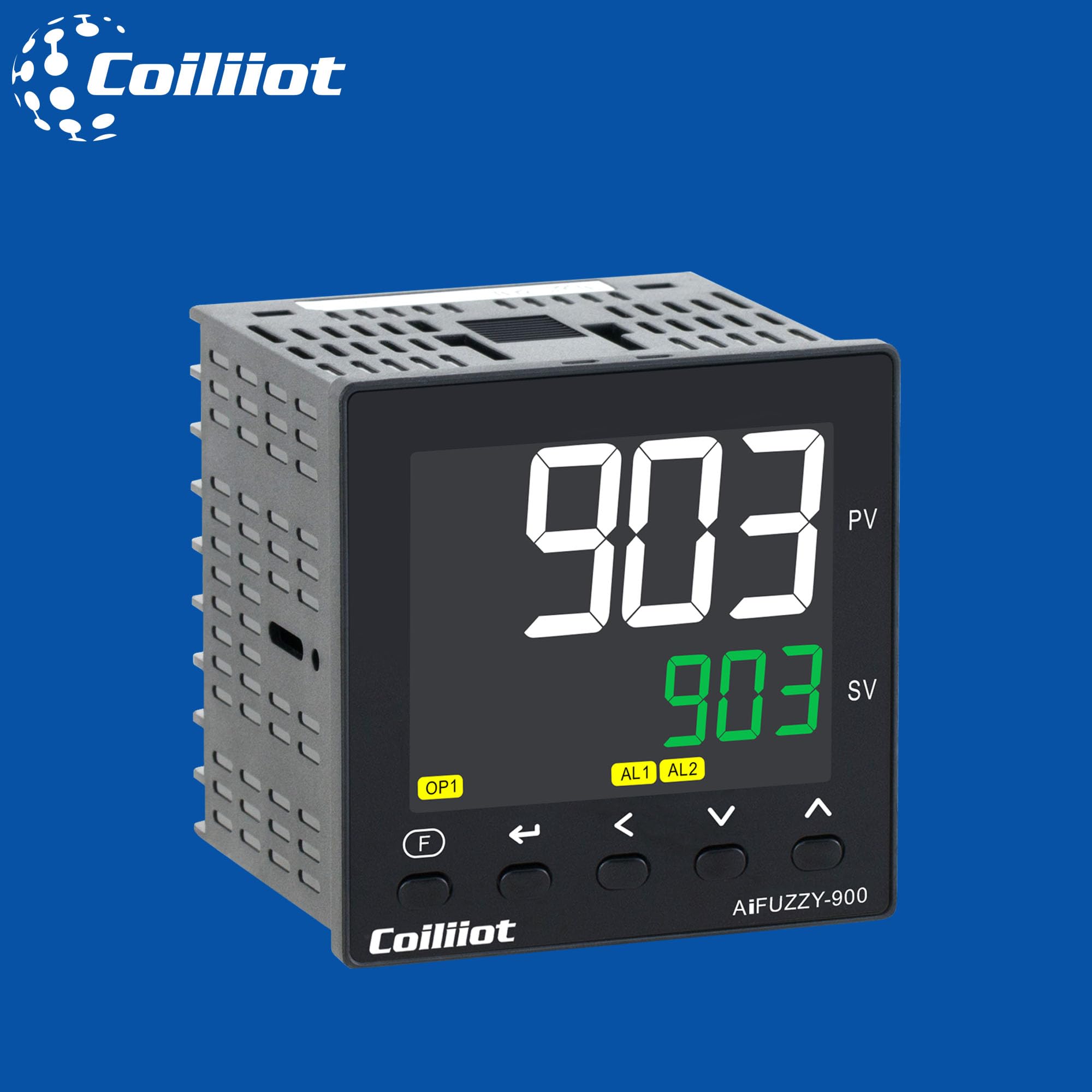 PID Temperature Controller, Coiliiot Voltage AC100-240V, LCD Display, Relay & SSR Dual Output, Dual Alarm Output, PID Thermostat with K Thermocouple, Panel Size 72mm*72mm