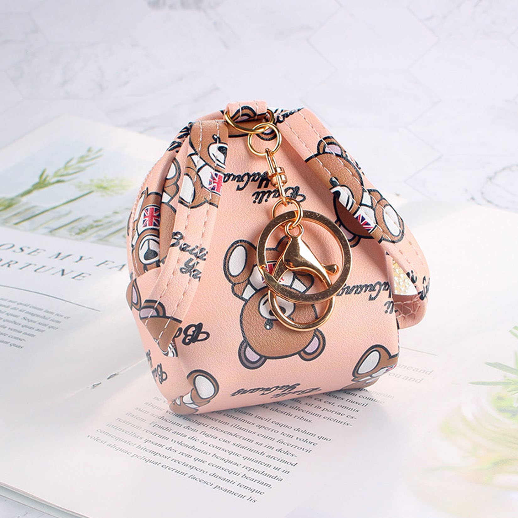 Coin Purse for Women, Cute Little Bear Schoolbag Keychain, Can 