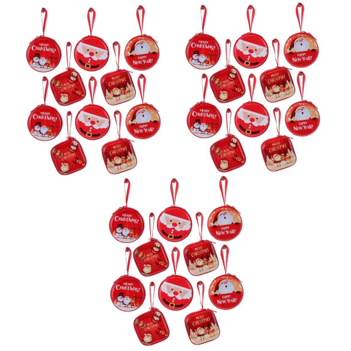 Levemolo 30 Pz Portafoglio Natalizio Sacchetti Per Bomboniere Natalizie Dell'albero Di Natale Albero Di Natale Appeso Mini Custodia Cerniera Piccolo Portamonete Bambino