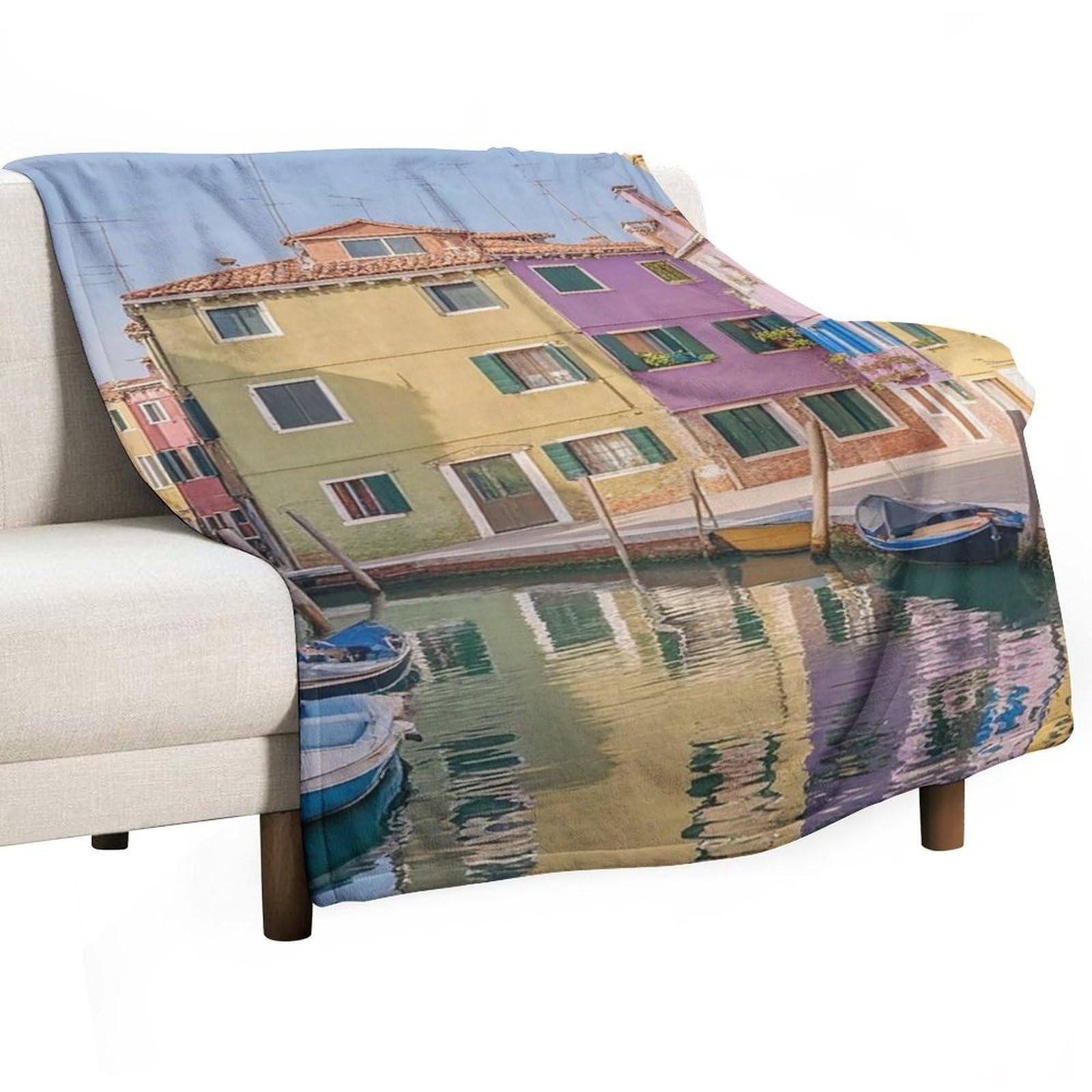 Couverture en flanelle Venetian Town 76x127 cm plaid léger toutes saisons