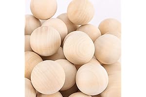 ZOENHOU 2 Inch Wooden Balls, 25-Pack Small Unfinished Round Woodcraft Balls for...