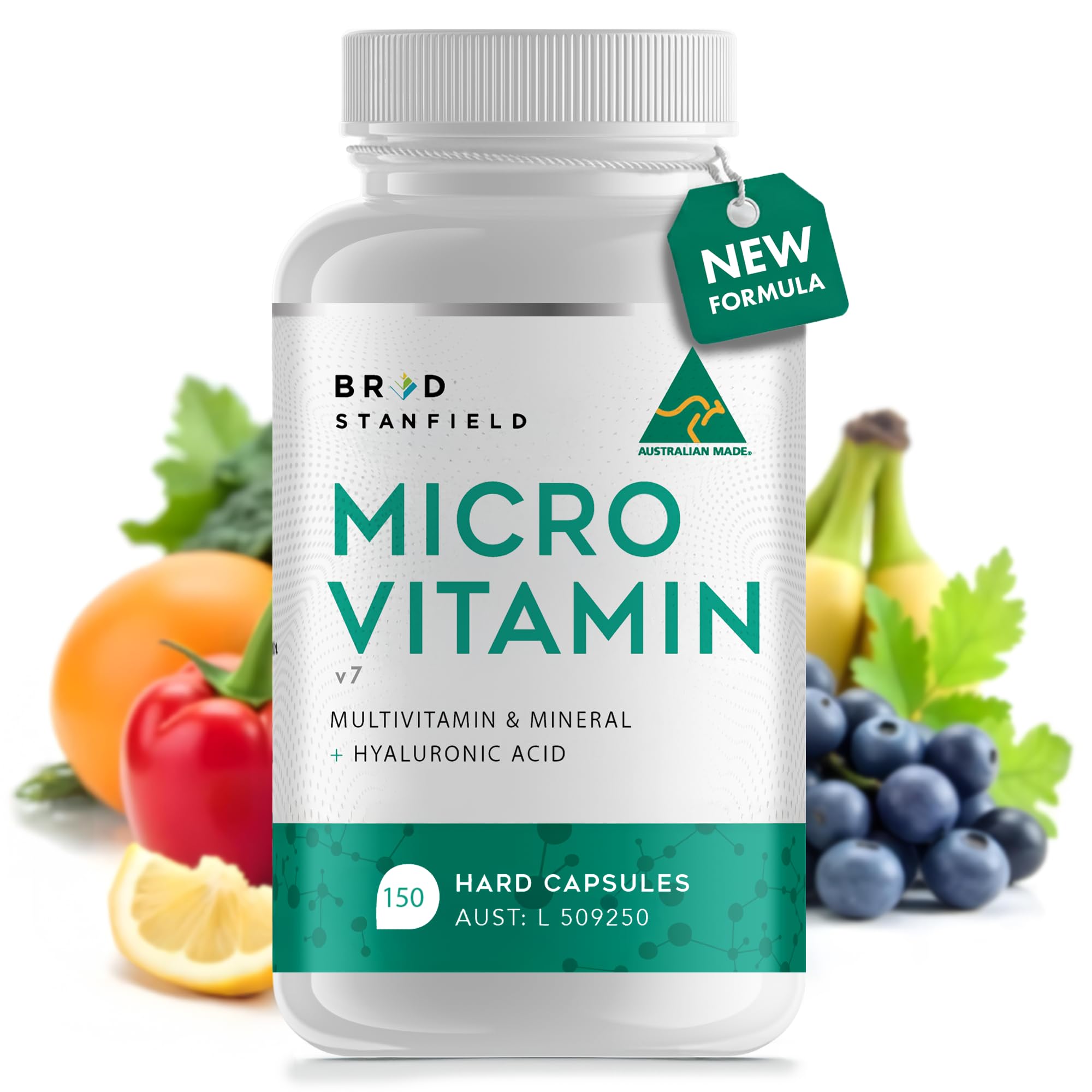 Daily Low Dose MultiVitamin & Mineral for Men & Women to Support Cognitive Performance & Memory + Hyaluronic Acid for Skin Health + TMG for Exercise (150 Count)