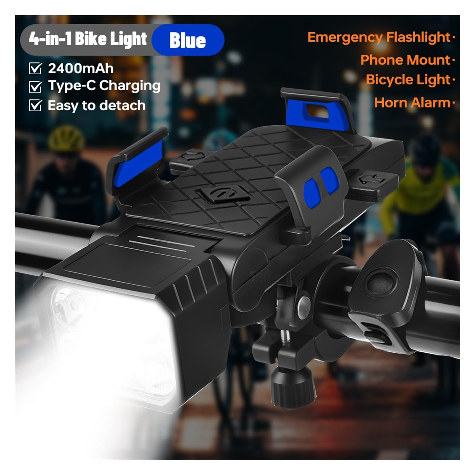 1 luz Delantera Multifuncional for Bicicleta 4 en 1.