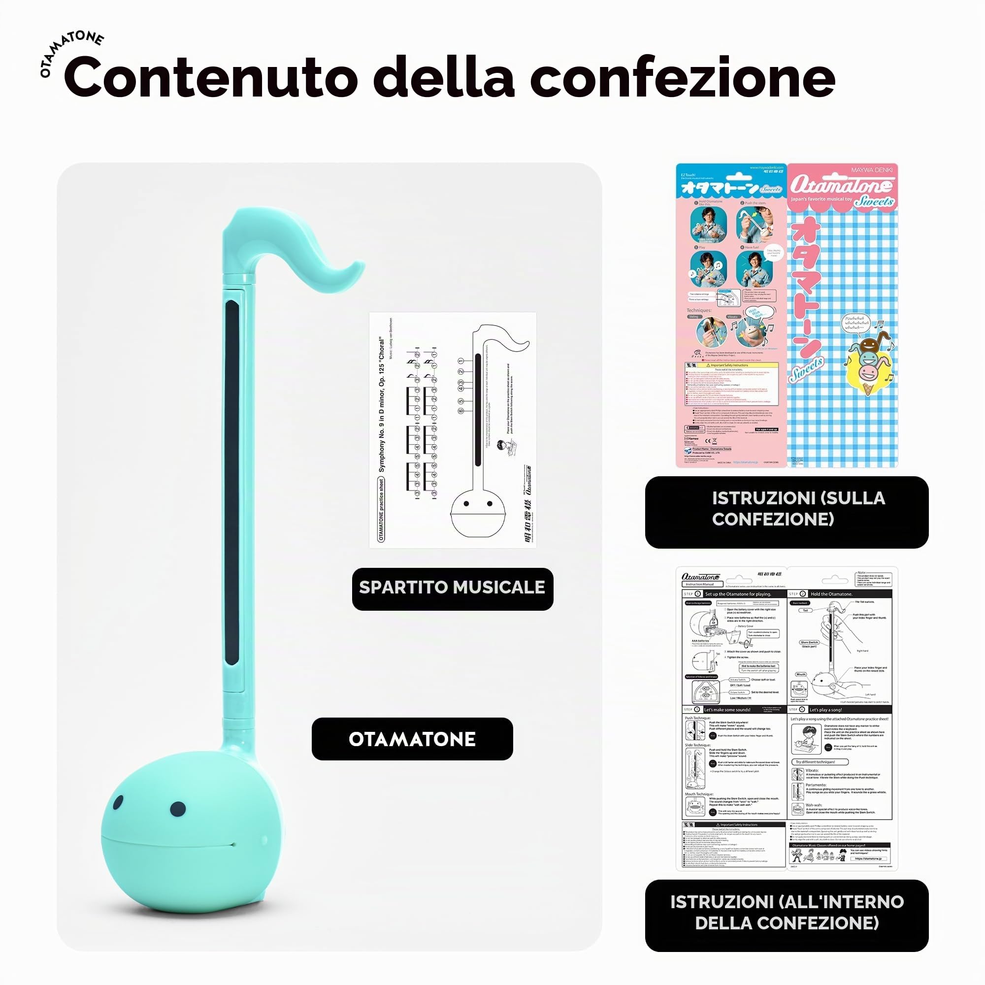 Otamatone Regolare Menta, Giapponese Elettronico Strumento musicale, Portatile Touch Strumenti musicali digitali, Bambini Adolescenti Giocattolo regalo divertente e fantastico, Compleanno Natale