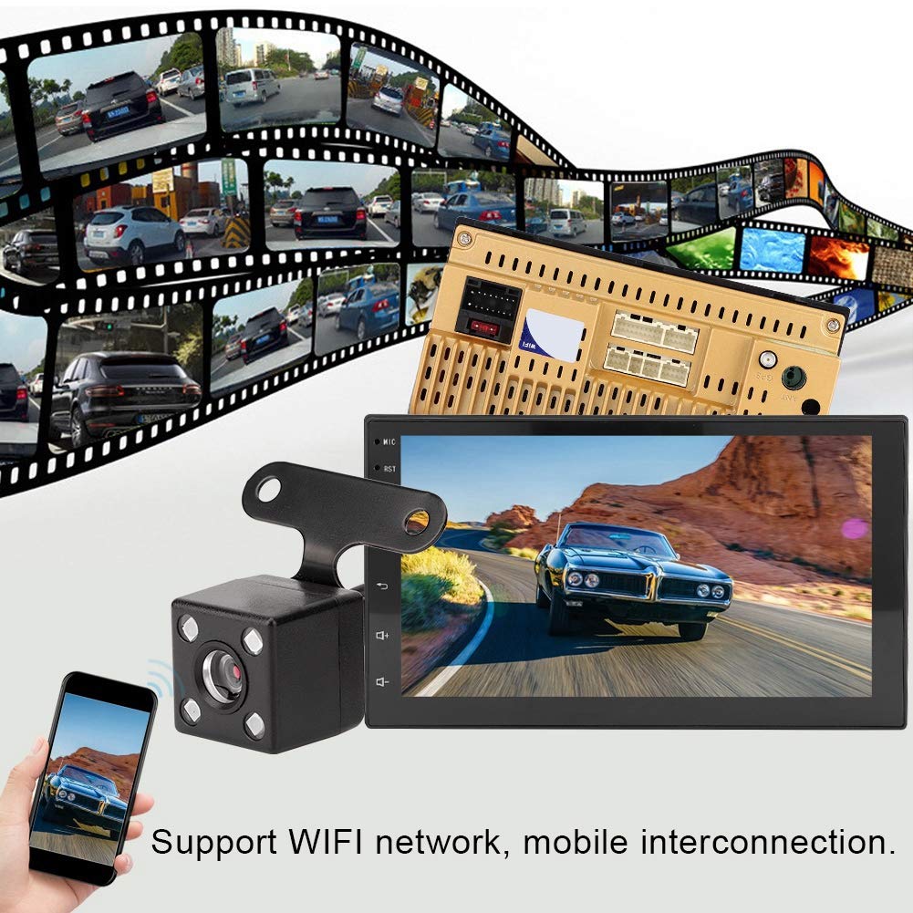 Samochodowy odtwarzacz multimedialny z ekranem dotykowym 7 cali, nawigacją GPS i Bluetooth 4.0 - Uniwersalne sterowanie centralne Odbiornik audio-wideo FM z obsługą Wi-Fi i