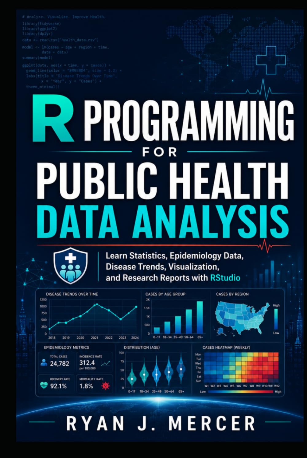 R Programming for Public Health Data Analysis: Learn Statistics, Epidemiology Data, Disease Trends, Visualization, and Research Reports with RStudio (Computer Programming Made Easy)