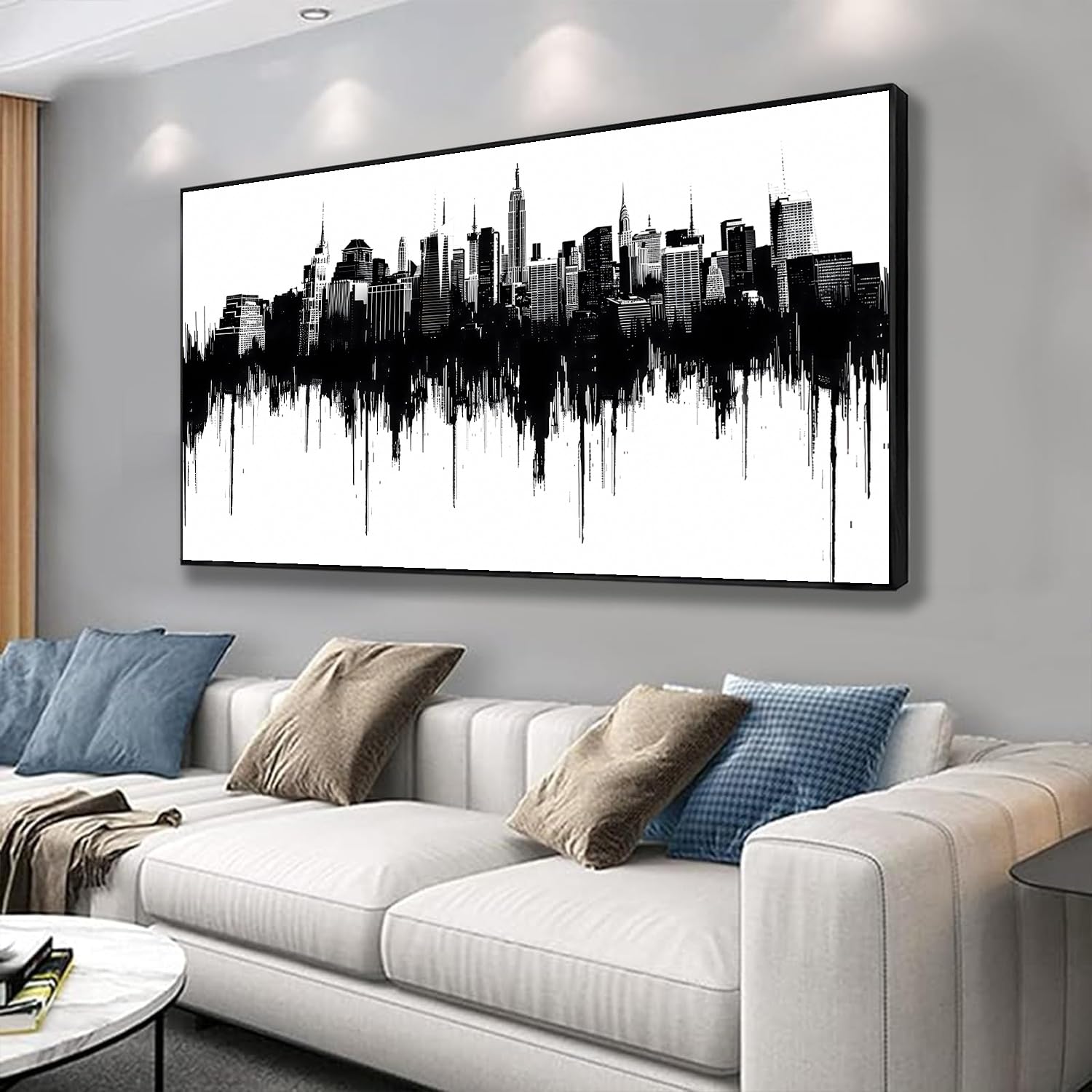 FuShvre St Louis Wall Decor Skyline Canvas Art Pictures Black And White City Prints Living Room Bedroom Framed Large