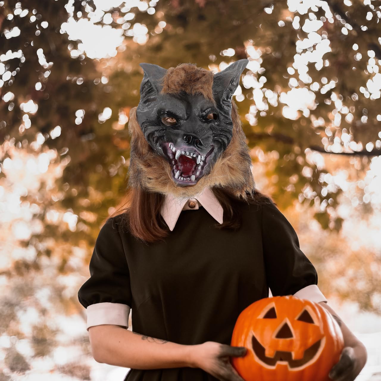 SAFIGLE Halloween Werewolf Costume Set, Wolf and Claw Gloves, Theatre Prank Prop, Crazy Masks, Dressing Masks for Halloween Party - Image 4