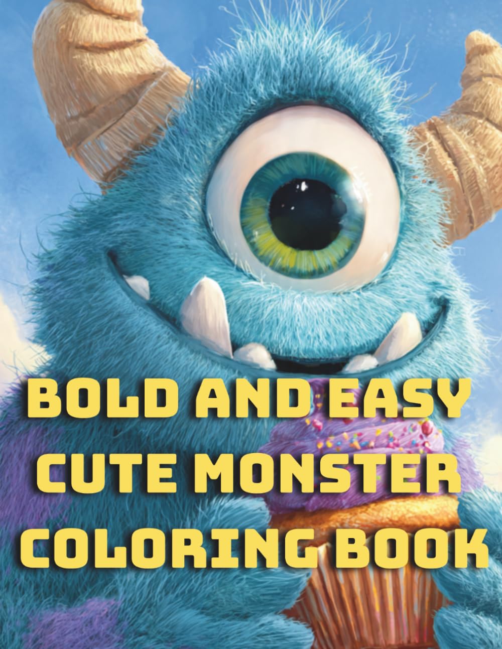 Bold and Easy Cute Monster Coloring Book: Simple and Fun Coloring Pages for Toddlers, Kids, and Beginners