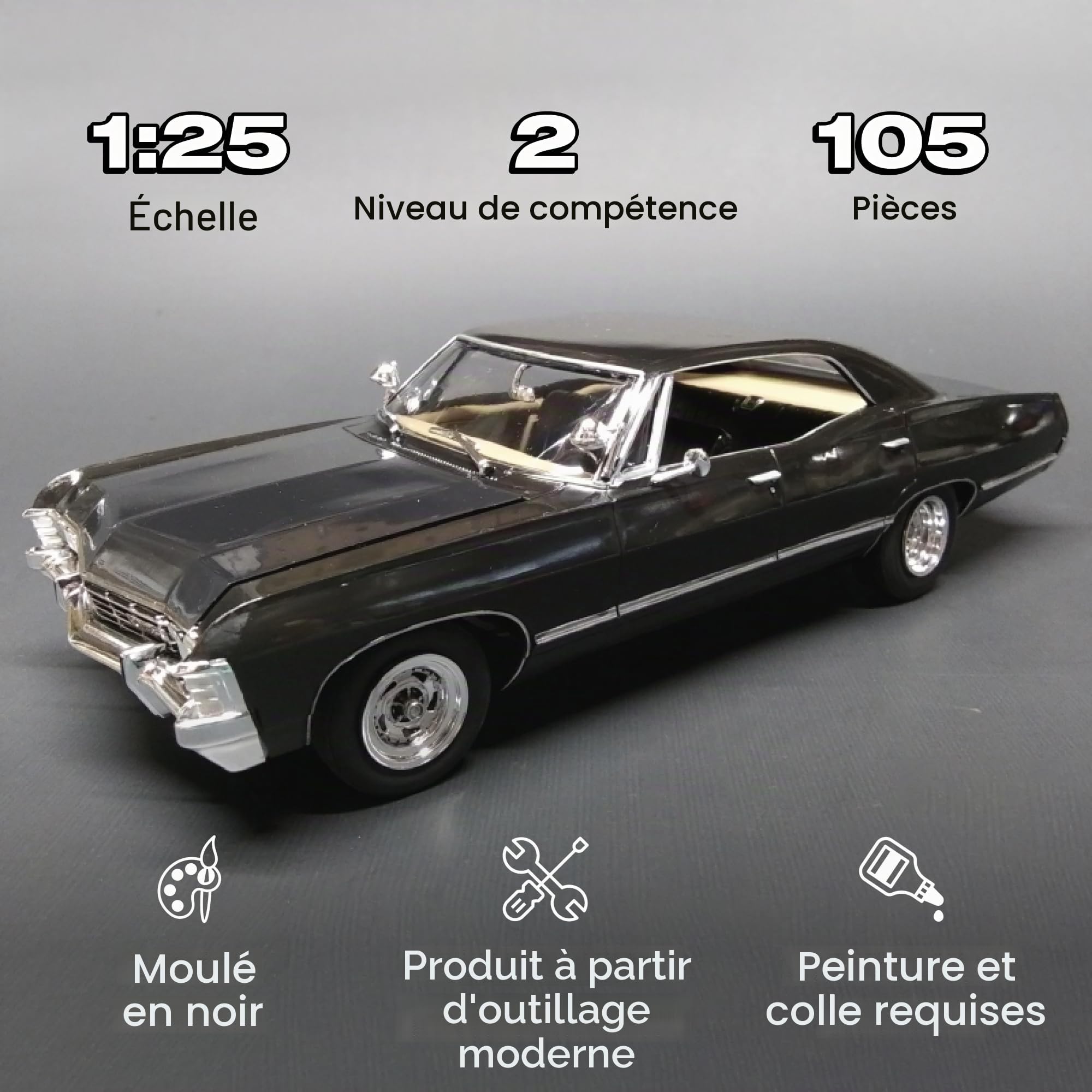 AMT Ertl 1967 Chevy Impala 4 portes, Night Hunter AMT1124, multicolore
