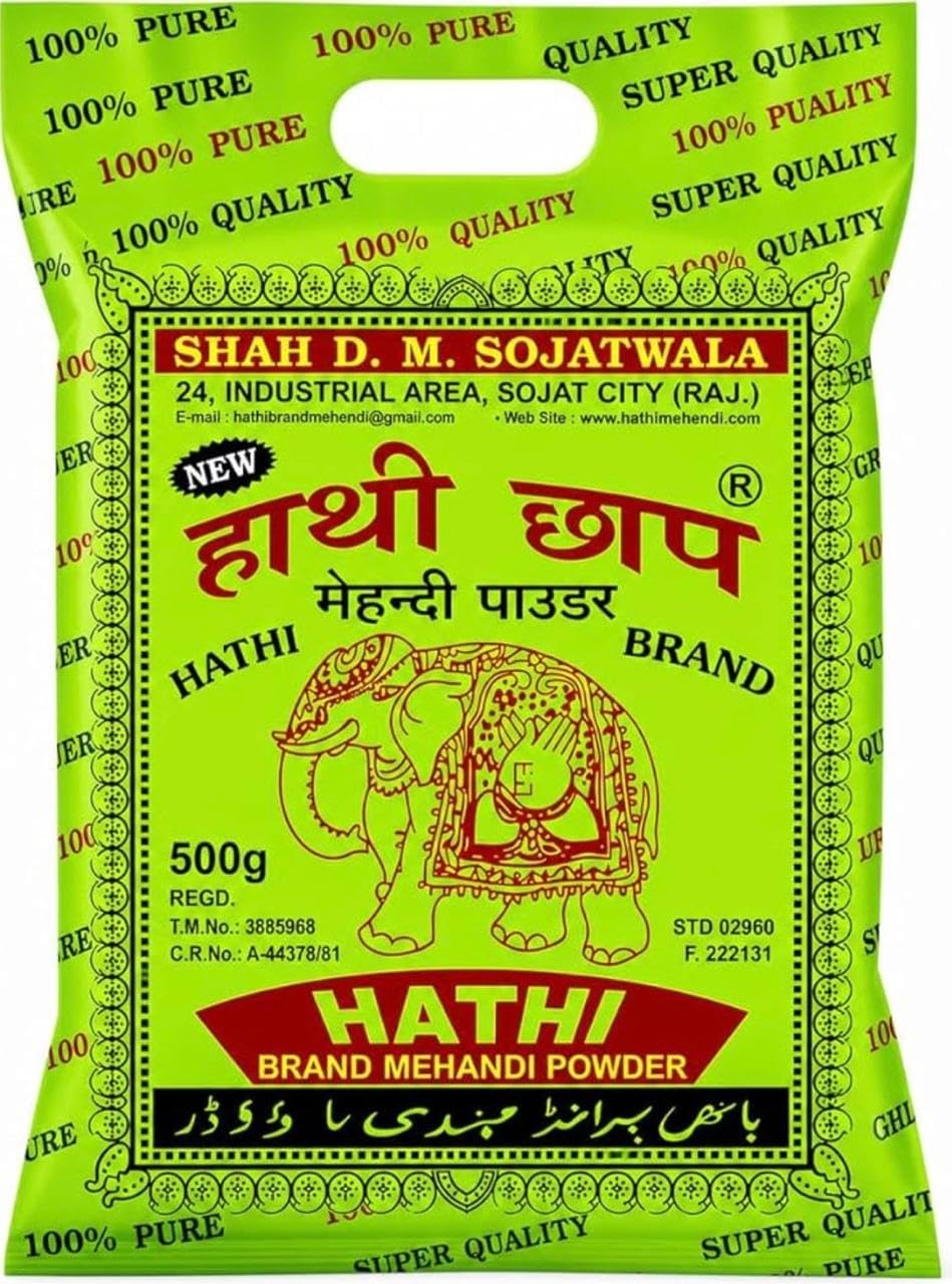 generic HATHI Brand Heena Mehandi Powder 100% pure,rajasthani mehandi 500Grams-picture-11