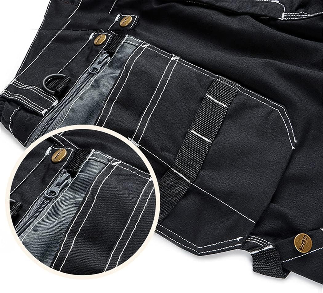 KEHAIOO Men's Black Workwear Pants, Multi Pockets Working Uniforms, Stretch Military Tactical Pants