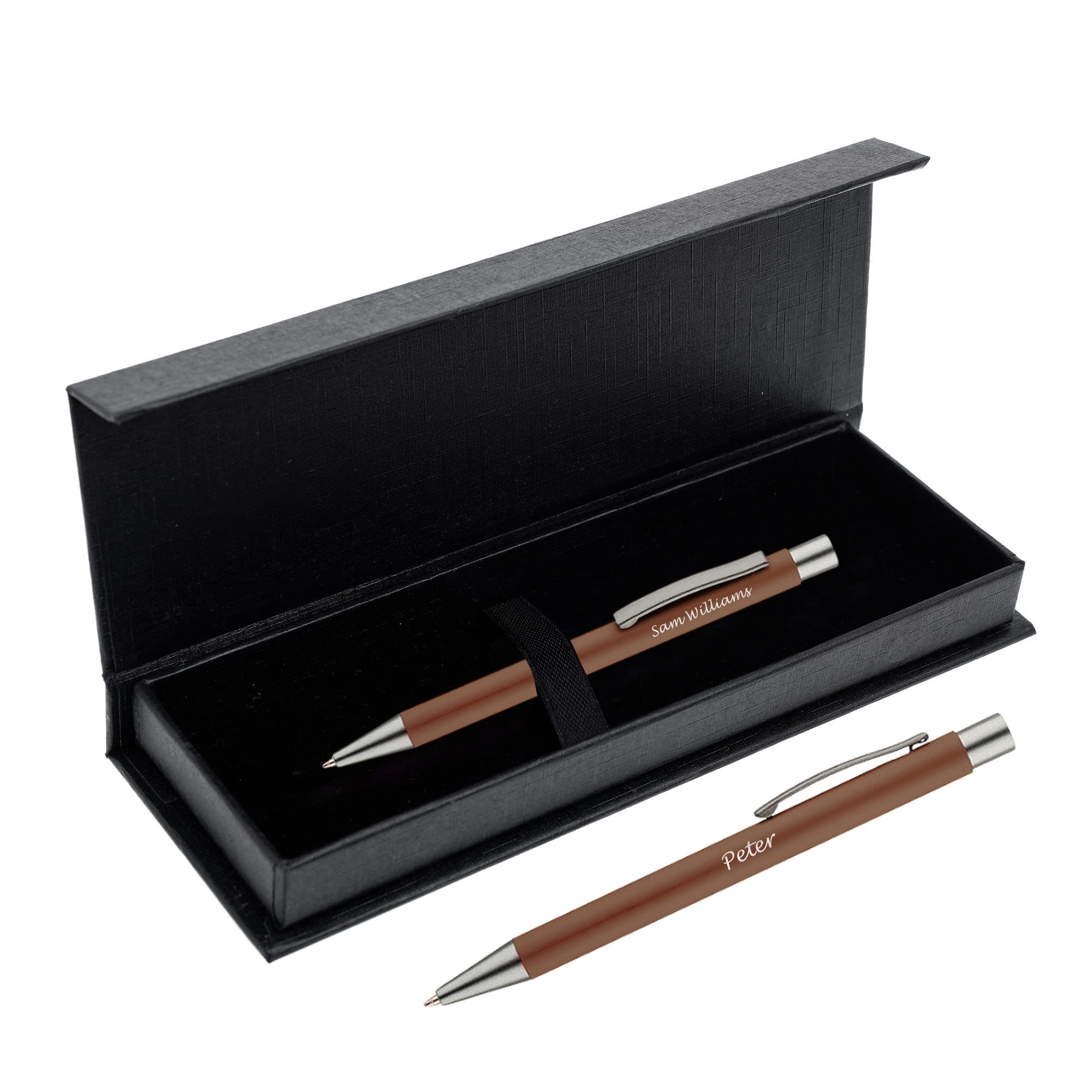 Paul Clover Personalised Engraved Aluminium Ballpoint Pen with Graphite Finish in a Gift Box - Elegant Gift Idea for Your Loved Ones, Men and Women - Enter Your Custom Text