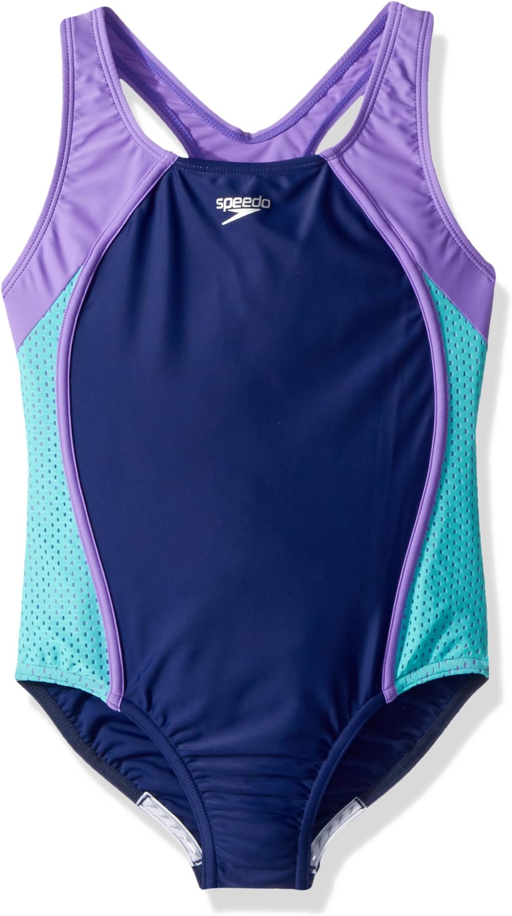 Speedo Girl's Hyperboom Splice Muscleback Swimsuit | Swim Training | Chlorine Resistant Swimsuit (Pack of 1)