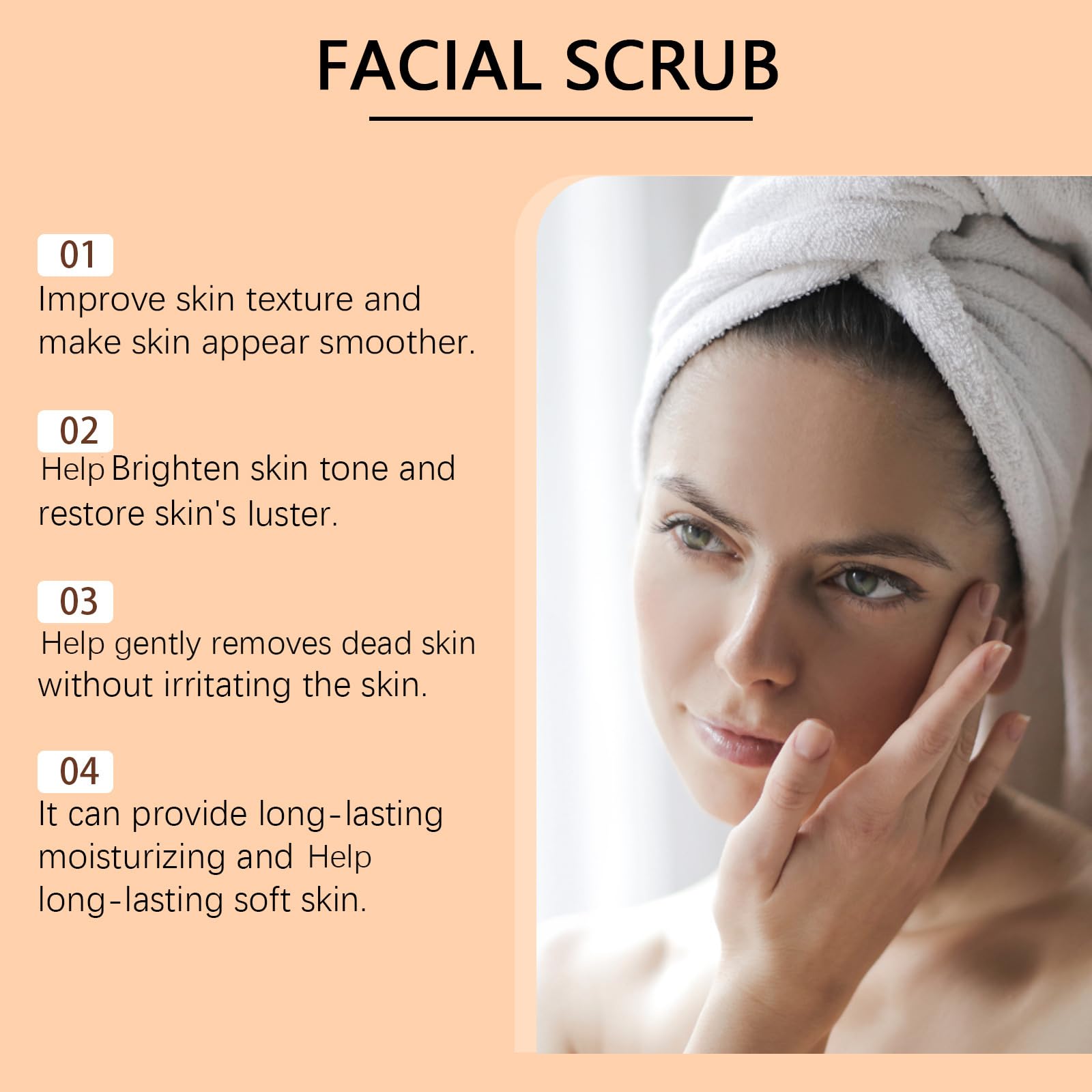 Exfoliante facial con vitamina C y cúrcuma, exfoliante de cúrcuma para el rostro, exfoliante facial blanqueador con vitamina C, con sal marina, limpieza profunda de los poros de la suciedad, todo tipo