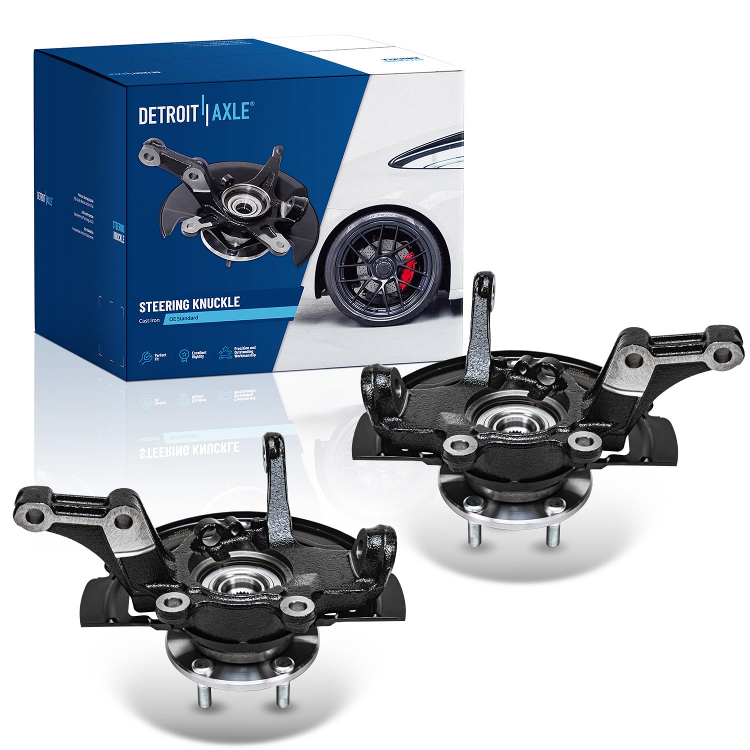 Detroit Axle - 2.5L Front 2pc Steering Knuckles for 02-06 Nissan Altima