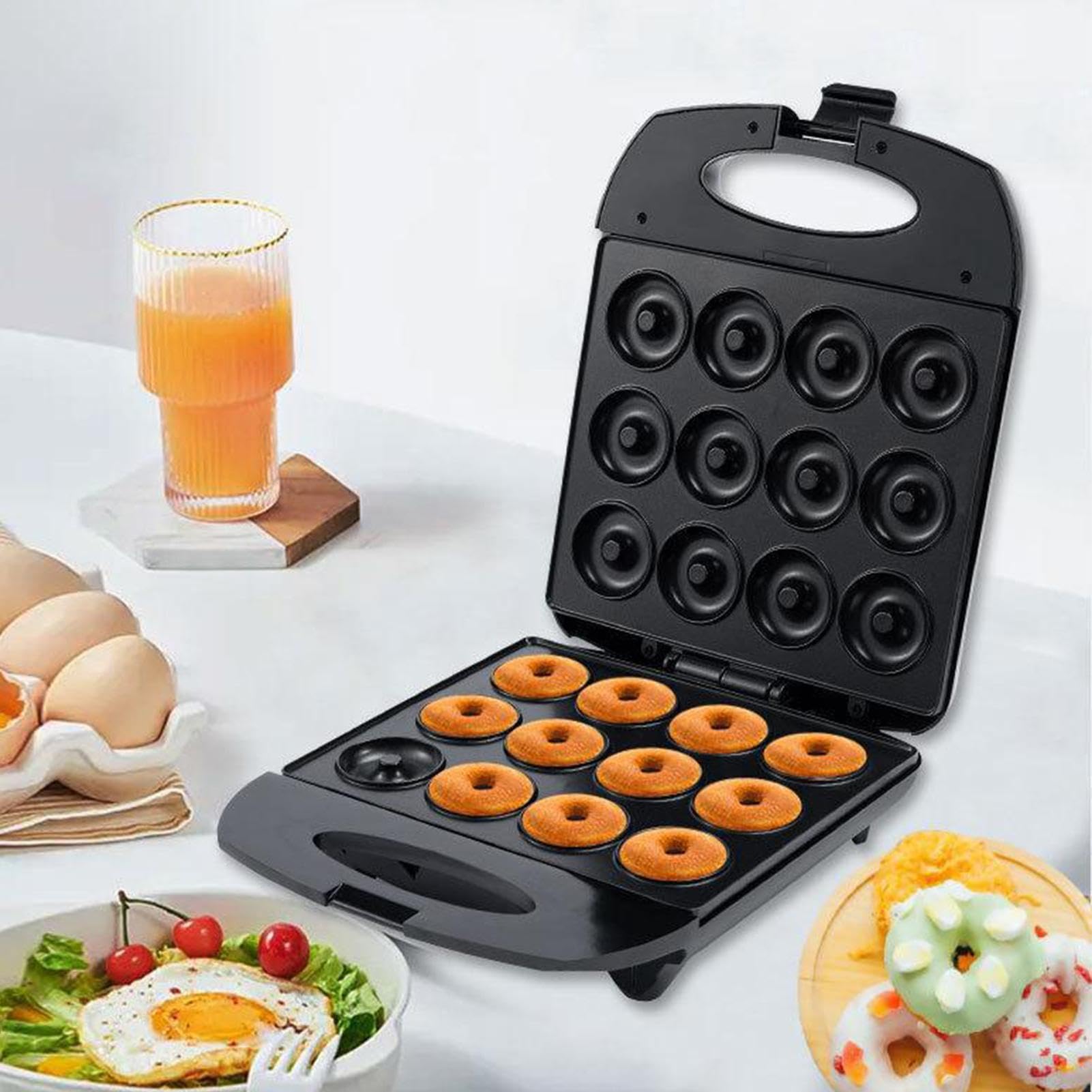 Donut Maker Machine pour la maison, Donut Making Machine | Petit outil de cuisson de machines à beignets électriques avec 12 trous - Pouser de cuisson du petit-déjeuner, plateau de boulanger à gâteau