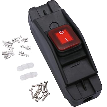 TWTADE Waterproof Inline Cord Switch 12V DC 16A ON-Off Red Light Rocker Button Switch H-012-KCD2-201N-2-W-R-12V