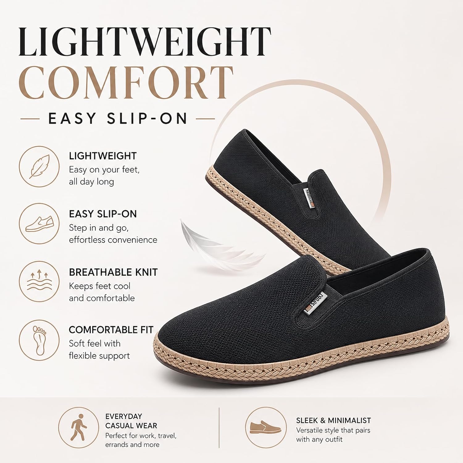 Mens Casual Loafers Canvas Shoes Slip On Sneakers Walking Shoes