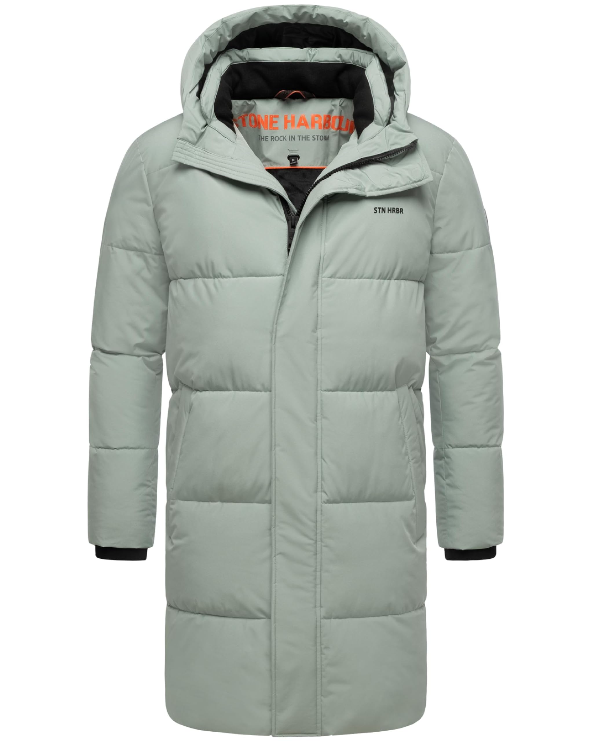 STONE HARBOUR Herren Steppmantel mit kuscheligem Fleece-Innenfutter warmer Wintermantel mit großer Kapuze Hadrieen XX S-3XL