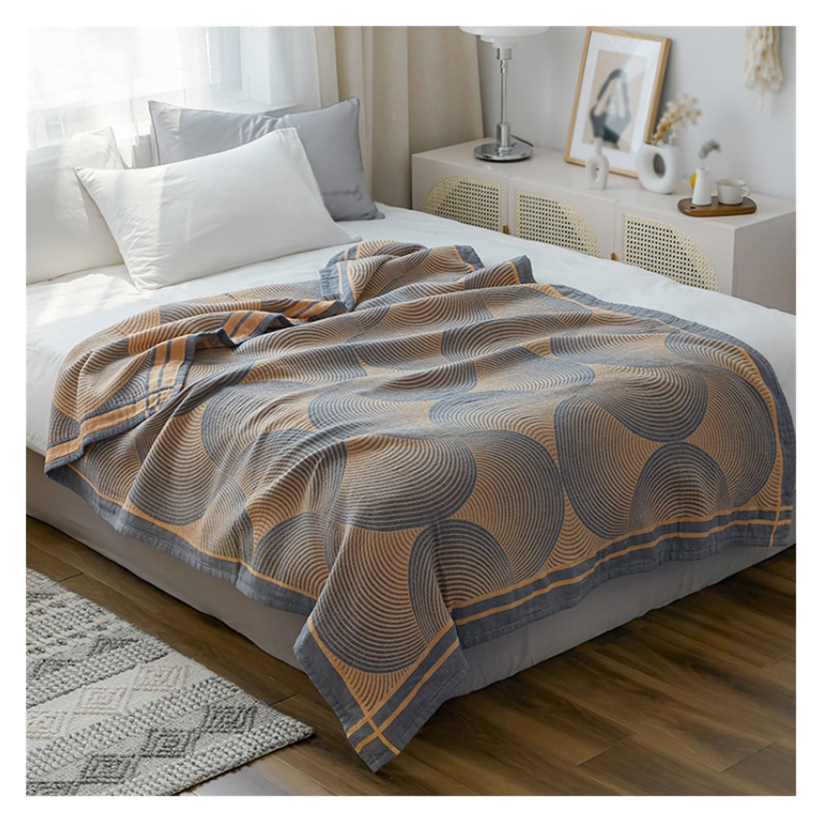 Couverture sieste d'été en tissu éponge léger de taille 150x200 cm