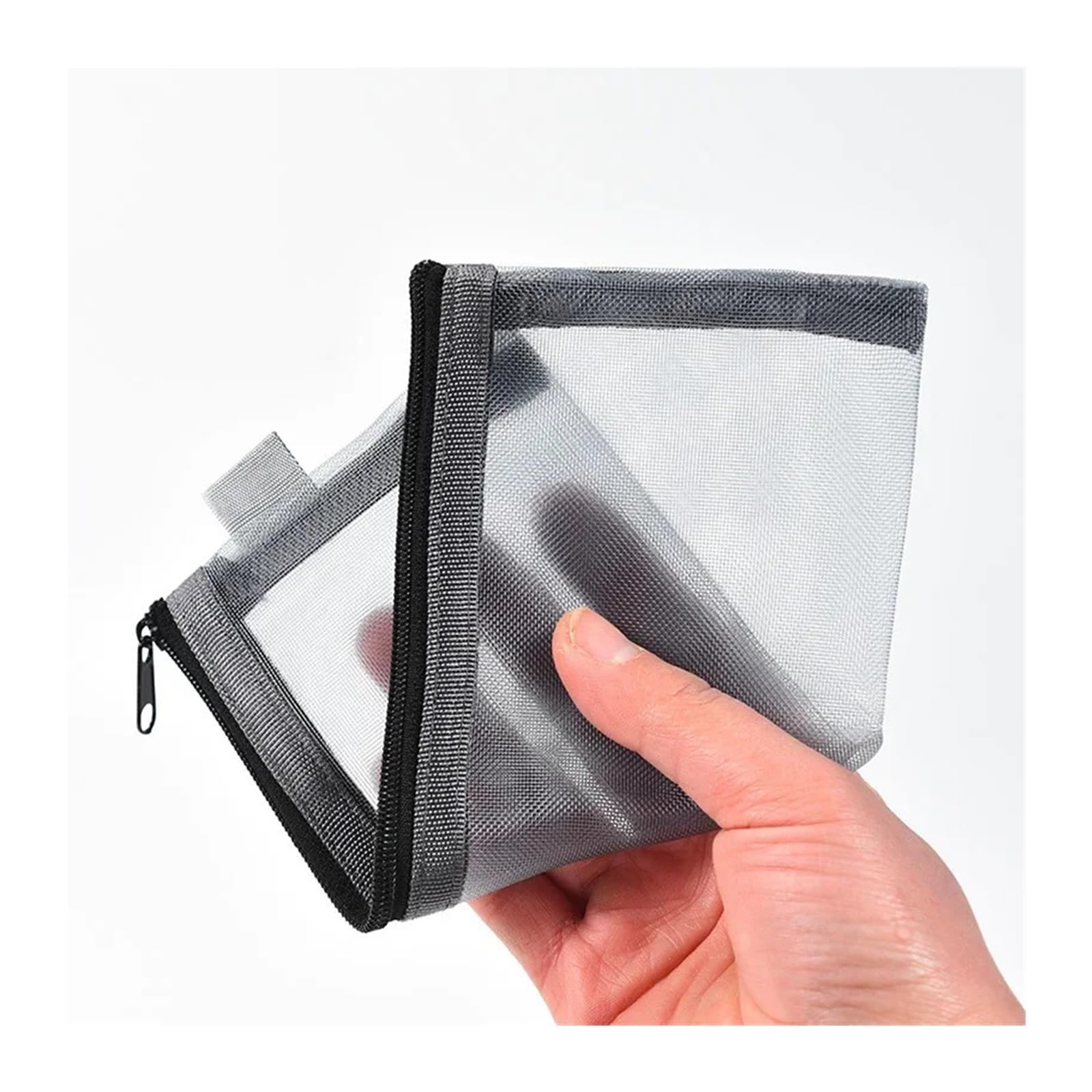 1 astuccio in rete for l'ufficio scolastico | Organizzatore di cancelleria in nylon, resistente, trasparente, di grande capacità, semplice in tinta unita(Blue)