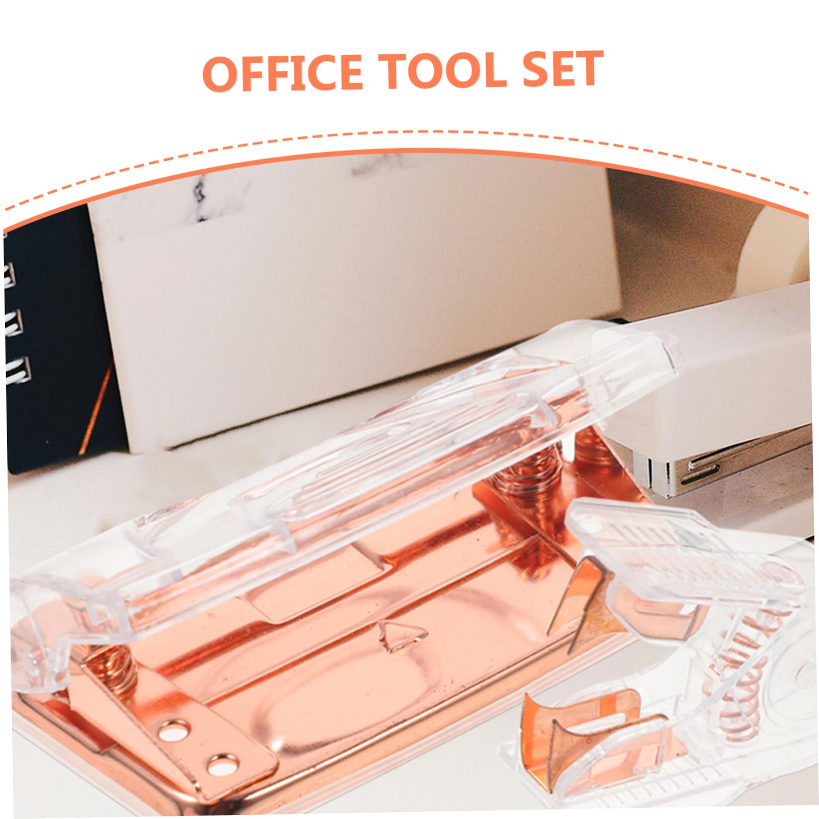 STOBOK 3sätze Transparenten Büroartikeln Rosegoldenes Heftgerät Lochstanzer Mit Heftklammerentferner Für Präzises Arbeiten Im Büro Design Einfache Handhabung