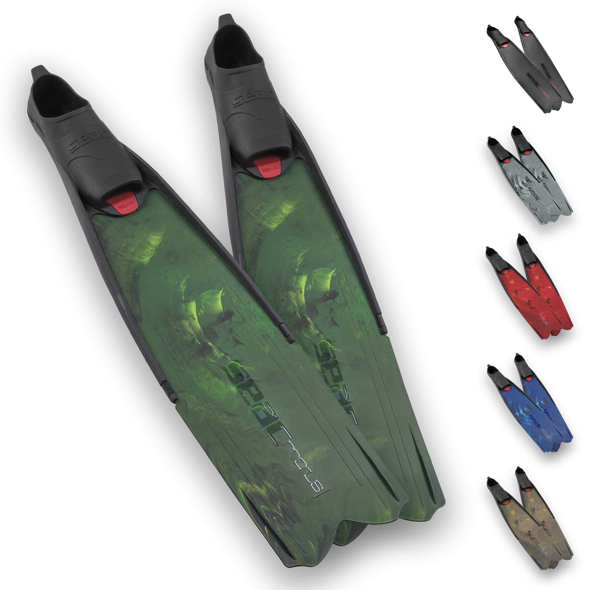 SEAC Motus Long Fins Foot Section, Ideal for Diving and Apnea Diving