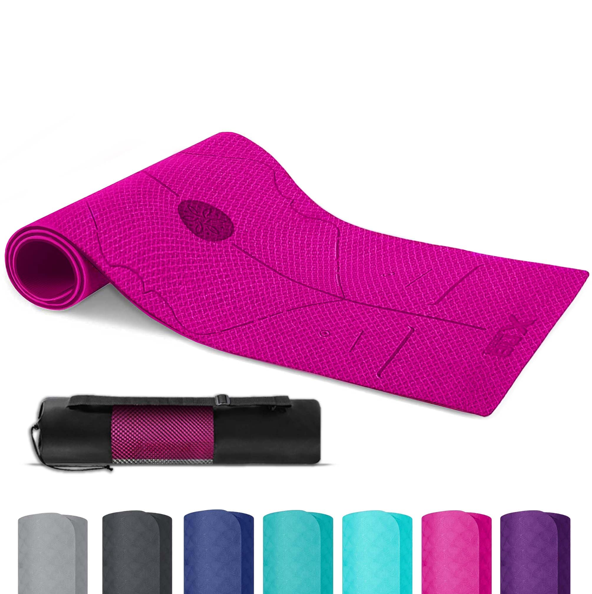 XN8 TPE Yoga Mat 6mm Thick Non Slip Eco Friendly Exercise Mat for Yoga Gym Pilates Workout Exercises Pilates Aerobic Planks with Carrying Strap 183cm X 63cm X 0.6cm — image 1