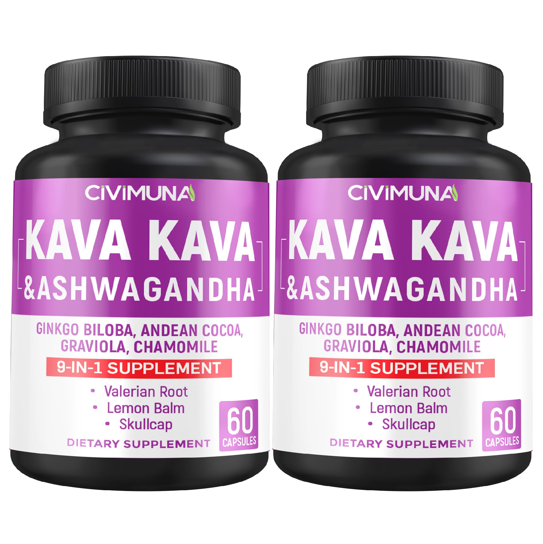 Kava Capsules with Kava, Ginkgo, Ashwagandha and More - 120 Capsules for 4 Months Supply (Pack of 2)