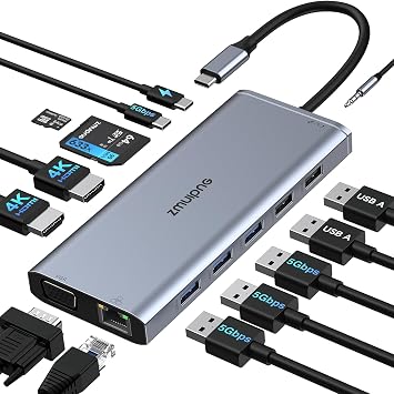 Docking Station Dual Monitor for Dell/HP, USB C Docking Station 2 HDMI